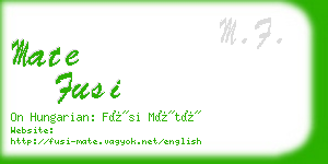 mate fusi business card